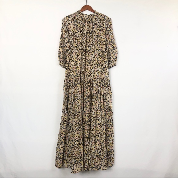 Apiece Apart Trinidad Maxi Dress Size L Floral Tiny Flowers Mixed A Line - Picture 3 of 6